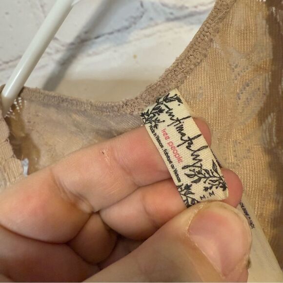 Free People Intimately Galloon Racerback Bralette Nude Size Medium - Picture 4 of 6